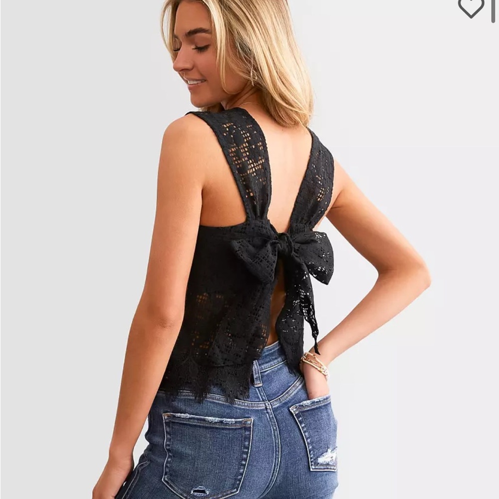Buckle Brand Lace Open Back Tie Lace Tank Top